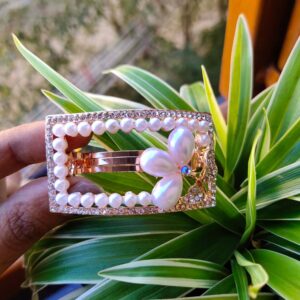 Pearl And Stone Clip Rectangle Shape