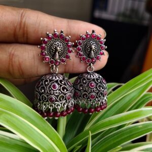 Special Peacock Jumka Red Maroon