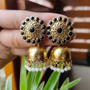 Polished Golden Jumka Black