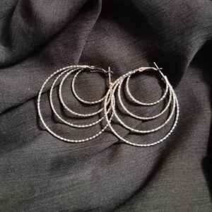 CONCENTRIC METAL RINGS SILVER