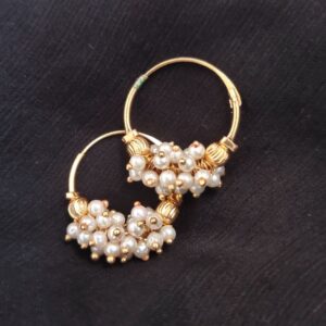 WHITE PEARL CLUSTER GOLD RING
