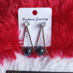 BLUE BALL STONE TOP EARRING