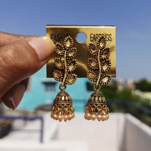 KUNDAN LEAF STEM JUMKA GOLDEN