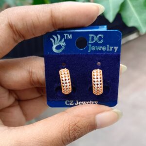 DIAMOND CUT TYPE ROSEGOLD HOOP
