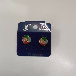 FOUR COLOR STONE FLOWER STUD