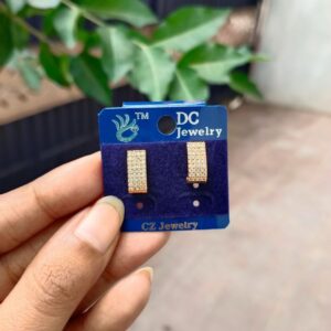 FOUR LINE STONE J TYPE EARRING