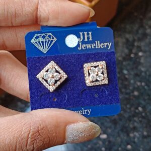 PERFECT SQUARE AD STONE STUD EARRING
