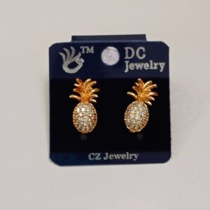PINEAPPLE CZ STUD EARRING