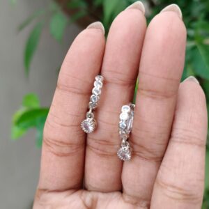 SIMPLE SILVER HOOP WITH DROP