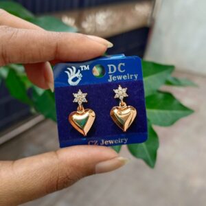 STAR TOP AND GOLD HEART  DROP