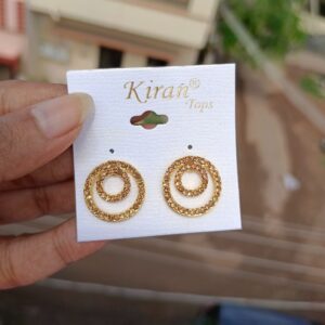 BUDGET GOLD STONE CIRCLE EARRING