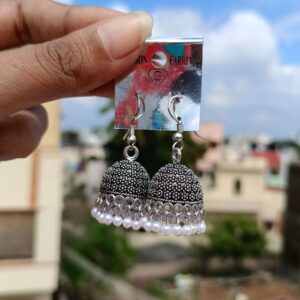 FLORAL PATTERN SILVER HANGING JUMKA