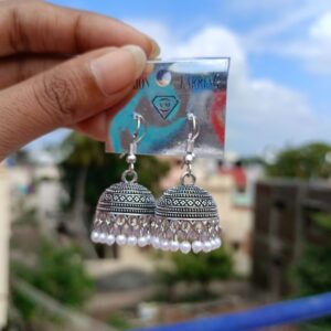 MANDALA PATTERN SILVER HANGING JUMKA