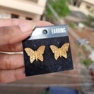 MEDIUM SIZE GOLD STONE BUTTERFLY
