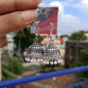 TRADITIONAL PATTERN SILVER HANGING JUMKA